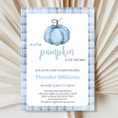 Blue Pumpkin Baby shower Invitation | thema herfst Kaart