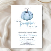 Blue Pumpkin Baby shower Invitation | thema herfst Kaart