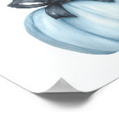 Blue Pumpkin Baby shower Welkom Poster (Hoek)
