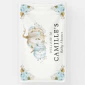 Blue Pumpkin Boy Baby shower Party Banner (Verticaal)