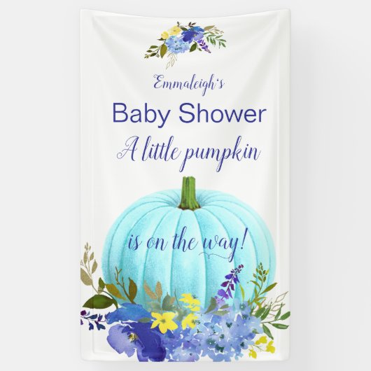 Blue Pumpkin Custom Baby shower Spandoek (Verticaal)