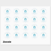 Blue Pumpkin - Dank u Baby shower Ronde Sticker (Vel)