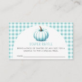 Blue Pumpkin Gingham Plaid Luier Raffle Informatiekaartje (Voorkant)