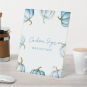 Blue Pumpkin Herfst Autumn Custom Party Reclamebord Met Voetstuk (Insitu)