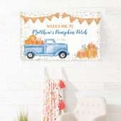 Blue Pumpkin Truck Birthday Banner (Insitu)