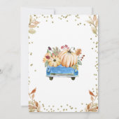 Blue Pumpkin Truck Birthday Invitation Kaart (Achterkant)