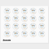 Blue Pumpkin Truck Fall Birthday Ronde Sticker (Vel)