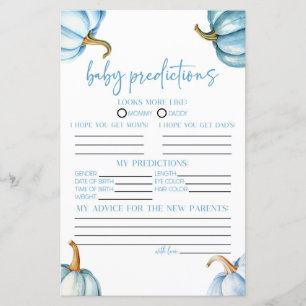 Blue Pumpkins Herfst Baby shower voorspellingen sp