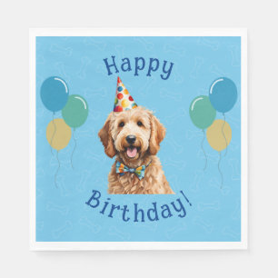 Blue Puppy Dog Verjaardag Paw-ty Servet