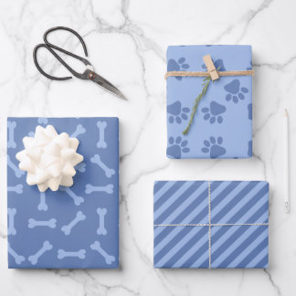 Blue Puppy Party Gift Wrap, Kinderen & huisdieren Inpakpapier Vel