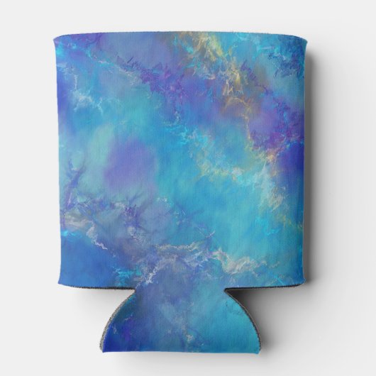 Blue, Purple and Gold Marble Pattern Blikjeskoeler (Achterkant)