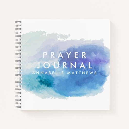Blue Purple Aquarelle Christian Prayer Journal  (Devant)