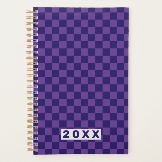 Blue Purple Checkerboard Planner (Voorkant)