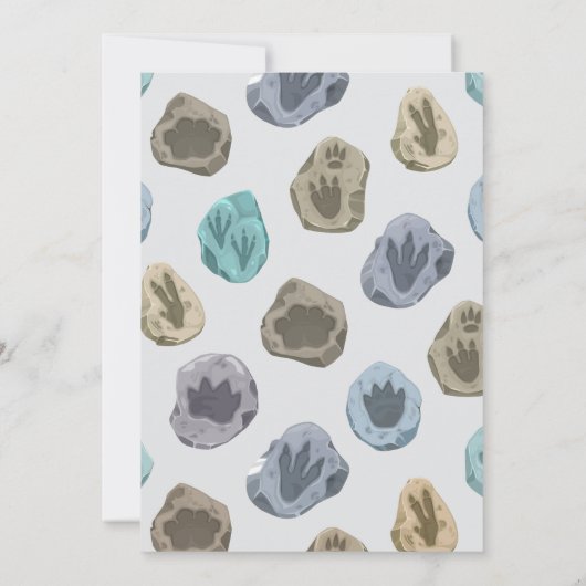 Blue, Purple Dinosaurs, Volcano T-Rex Baby Shower Kaart (Achterkant)