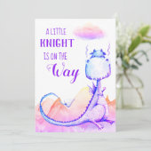 *~* Blue Purple Dragon Baby Boy Shower Invitation (Debout devant)