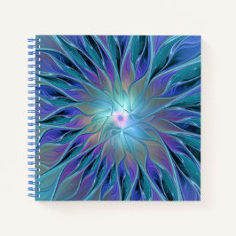 Blue Purple Flower Dream Abstract Fractal Art Notitieboek