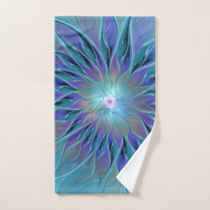 Blue Purple Flower Dream Abstrait Fractal Art