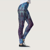 Blue Purple Fractal Art Leggings (Droite)
