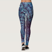 Blue Purple Fractal Art Leggings (Dos)