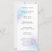 Blue Purple Gold Abstract Heart Wedding Program (Achterkant)