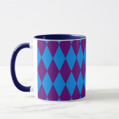 Blue Purple Harlequin Checkered Design  Mok (Links)