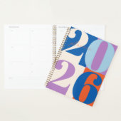 Blue Purple Orange Bold Year Color Block Planner (Devant avec enveloppe)