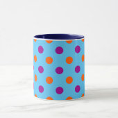 Blue Purple Orange Polka Dot Pattern Mok (Midden)
