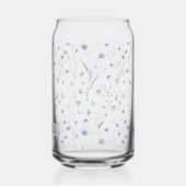 Blue Purple Pretty Wildflower Floral Pattern Blikvorm Glas (Links)