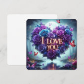 blue + purple roses valentine bedankkaart (Voorkant / Achterkant)