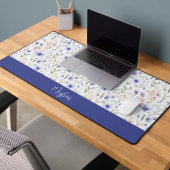 Blue Purple Watercolor Wildflower Name Monogram