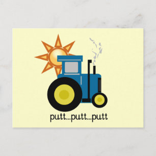 Blue Putt Putt Tractor-overhemden en -cadeaus Briefkaart