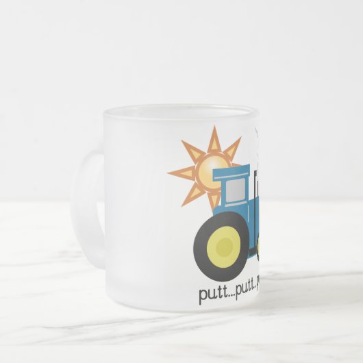 Blue Putt Putt Tractor-overhemden en -cadeaus Matglas Koffiemok (Voorkant links)