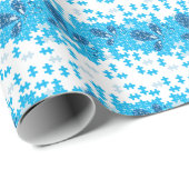 Blue Puzzle Buterfly Cadeaupapier (Rol Hoek)