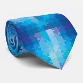 Blue Puzzle Pattern Autism Awareness Stropdas (Opgerold)