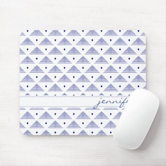 Blue Pyramid Pattern Muismat (Met muis)