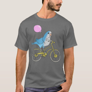 Blue Quaker op de fiets Funny Parrot, eigenaar Pet T-shirt