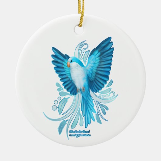 Blue Quaker Parrot Keramisch Ornament (Voorkant)