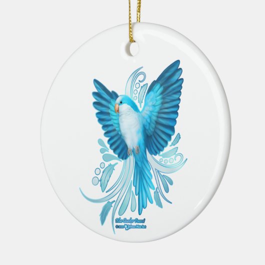 Blue Quaker Parrot Keramisch Ornament (Links)