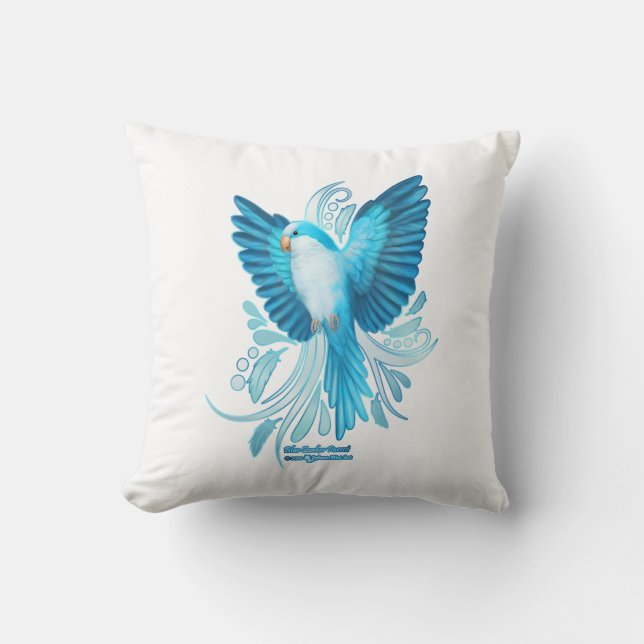 Blue Quaker Parrot Kussen (Voorkant)