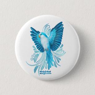Blue Quaker Parrot Ronde Button 5,7 Cm