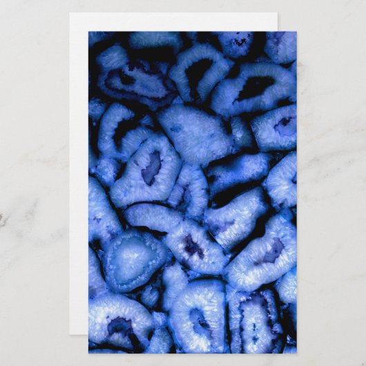 Blue Quartz Agate Geodes Briefpapier (Voorkant / Achterkant)