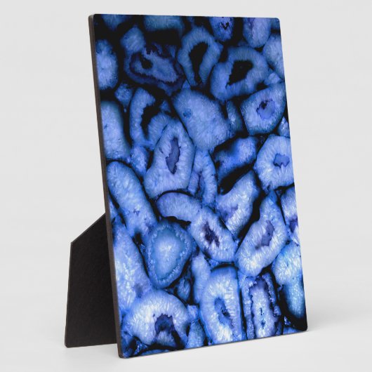 Blue Quartz Agate Geodes Fotoplaat (Zijkant)