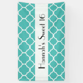 Blue Quatrefoil, Moroccan Trellis, Sweet 16 Spandoek (Verticaal)