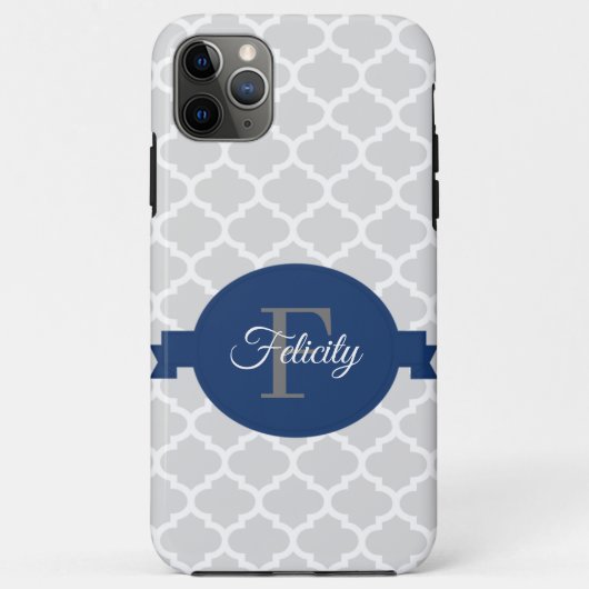 Blue Quatrefoil op maat gemaakt Case-Mate iPhone Case (Achterkant)