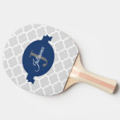 Blue Quatrefoil op maat gemaakt Tafeltennisbatje (Zijkant)