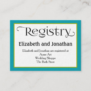 Blue Quatrefoil Wedding Registry Kaart