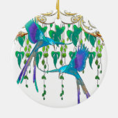 Blue Quetzal Bird Keramisch Ornament (Achterkant)