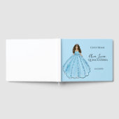 Blue Quinceanera Dress Illustration Guest Book Gastenboek (Volledig)