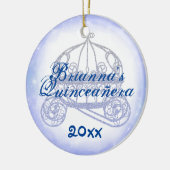 Blue Quinceanera Keepomwille Kerstversiering Keramisch Ornament (Links)