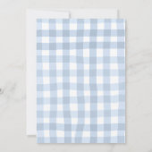 Blue Quirky Gingham Pumpkin Baby shower Kaart (Achterkant)